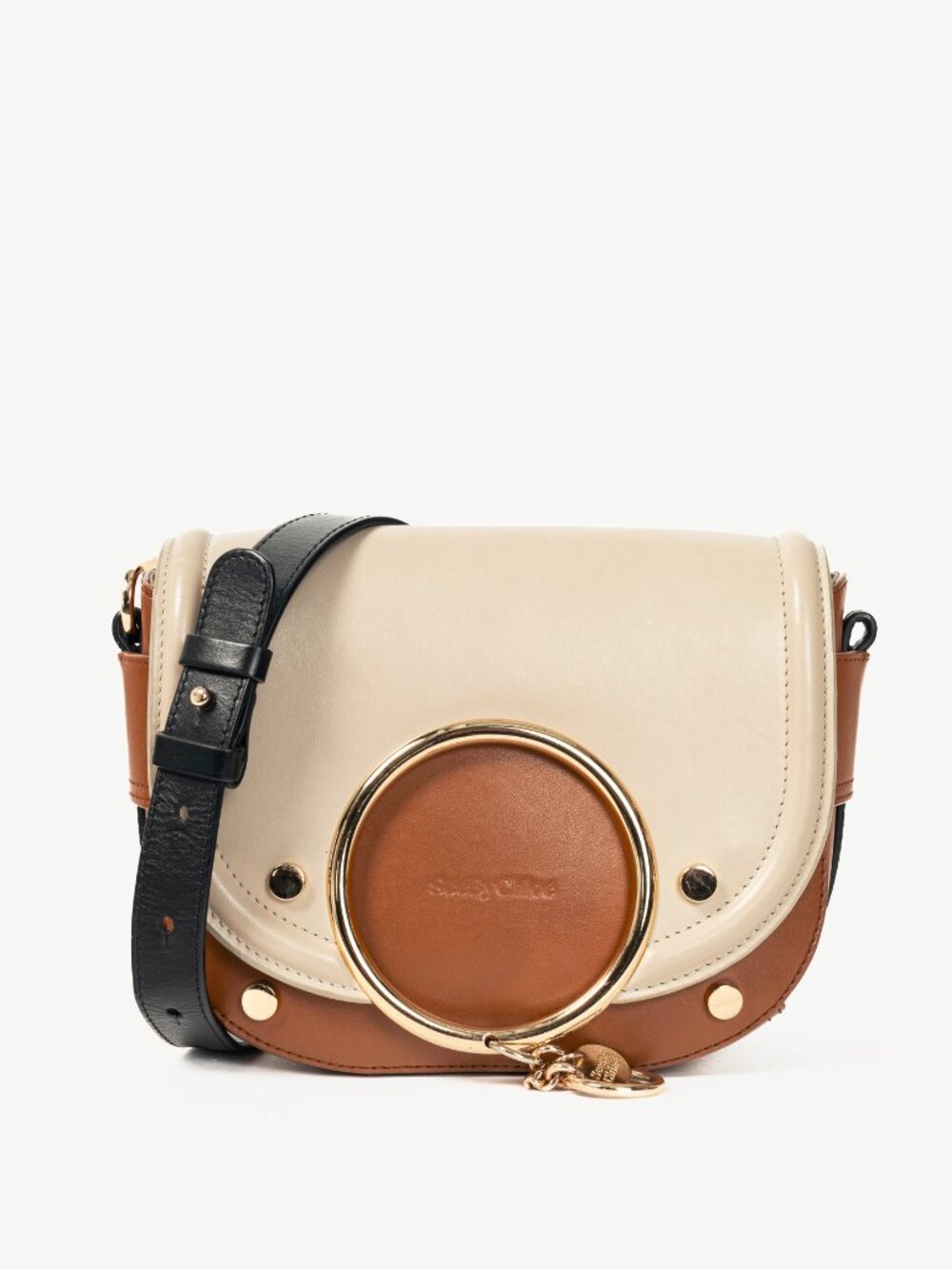 See by Chloe Mara Cement Beige Cutout-Flap Shoulder Bag